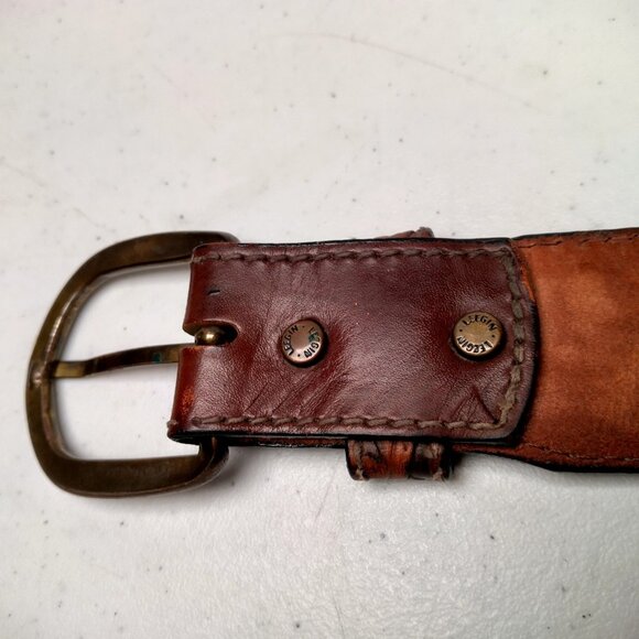 Vintage Larry Mahon Leegin Tooled Leather Belt Personalized Harold Brown Braided - Picture 15 of 16